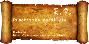 Ruschitzka Valéria névjegykártya